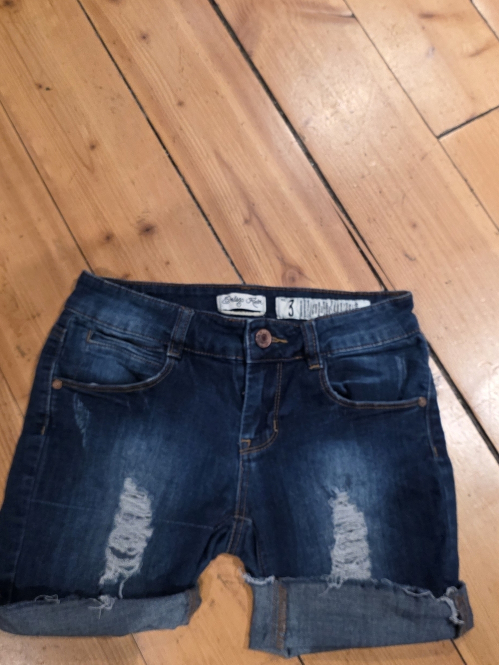 Dark Blue Distressed Women’s Denim Shorts